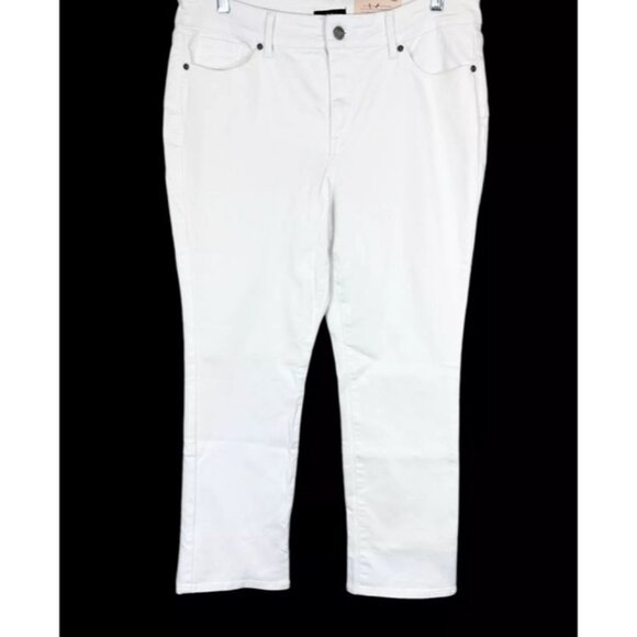 NYDJ Womens Marilyn Straight Uplift Jeans - Optic White Sz 20WP - Picture 1 of 3